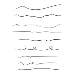 Grunge lines. Hand drawn. Lines for emphasizing, highlighting.	