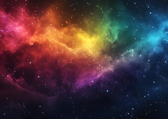 23. A cosmic-inspired rainbow texture with stars and nebula effects