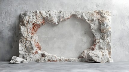 Elegant white and red stone frame perfect for lead deposit presentations and powerpoint backgrounds in realistic style