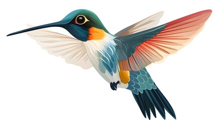 Fototapeta premium Stunning Image of Hummingbird Hovering - Creative Carto Art