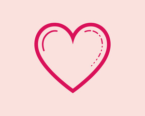 Heart logo design icon symbol vector template. Outline love heart logo vector icon illustration