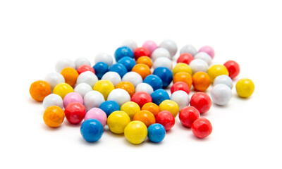 colored candy on white background