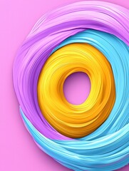 Vibrant Abstract s with Swirling Brushstrokes in Lavender, Sky Blue, and Sunny Yellow Creating a Mesmerizing Artwork