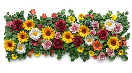 Obraz premium Colorful Flower Wall Panels with Sunflowers, Daisies, and Roses Collection