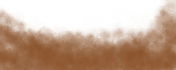 Brown Sandstorm Dust & Smoke Particles with Copy Space on Transparent or White Background – Overlay & Compositing PNG