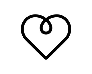 Heart logo design icon symbol vector template. Outline love heart logo vector icon illustration