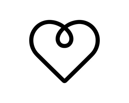 Naklejki Heart logo design icon symbol vector template. Outline love heart logo vector icon illustration