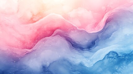 Fototapeta premium Abstract pastel watercolor background with smooth, flowing color gradients, subtle brush textures, soft lighting, high-resolution artistic detail, calming and elegant composition. --ar 16:9