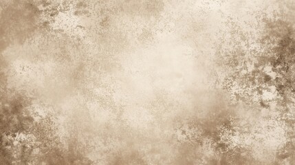 Abstract beige background with vintage paper texture and natural stains, neutral-toned distressed surface for minimalist design projects, high-resolution aged parchment material with warm earthy tones