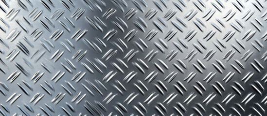 a shiny diamond plate steel surface with raised patterns as a product presentation base