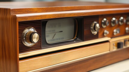 Fototapeta premium Vintage 1950s Open Box TV with Retro Design