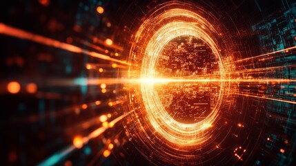 Digital Art Ai-guarded Network City View Energy Knight