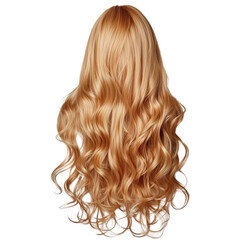 Naklejka premium Stylish blonde wig perfect for costume parties and fashion events enhancing the glamour of any look and outfit choice , white isolate background