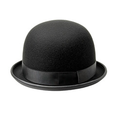 Sophisticated black hat elegantly positioned on a dark background creating a mysterious and stylish fashion statement , white isolate background