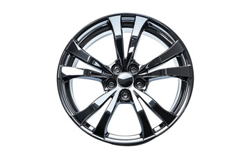 Obraz premium Chrome Car Wheel with Modern Design – Transparent Background
