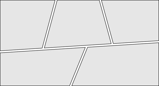 Comic Strip Template with Multiple Panel Layouts for Storytelling