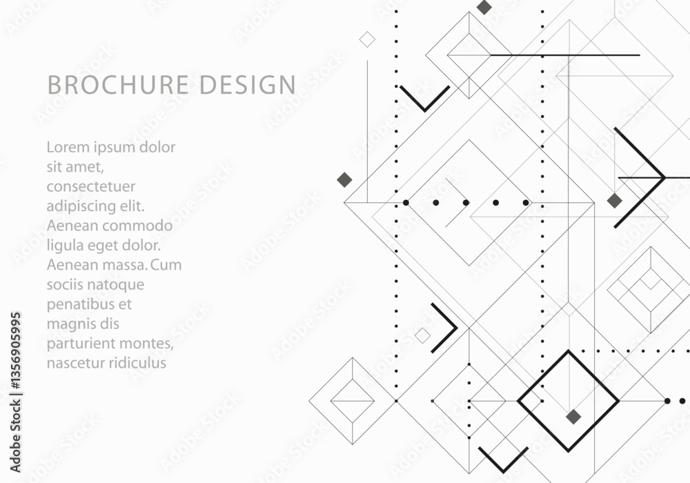 Poster Connect digital background of dots, lines and squares. Plexus big data. Network abstract technology science background