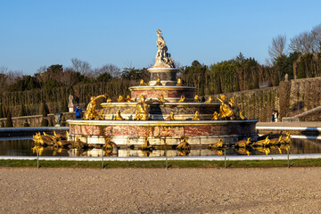 view of the Latona Basin in Versailles