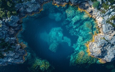 Fototapeta premium Coastal Pool, Aerial View