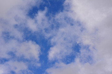 Beautiful Blue Sky with Fluffy Clouds wallpaper