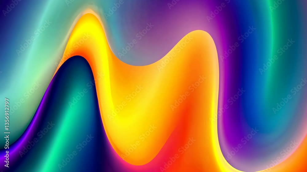 Poster A colorful background with a red spot in the middle. The background is blue and orange. There are some red dots in the background
