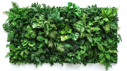 Naklejka premium Vibrant Green Tropical Plant Wall Panel