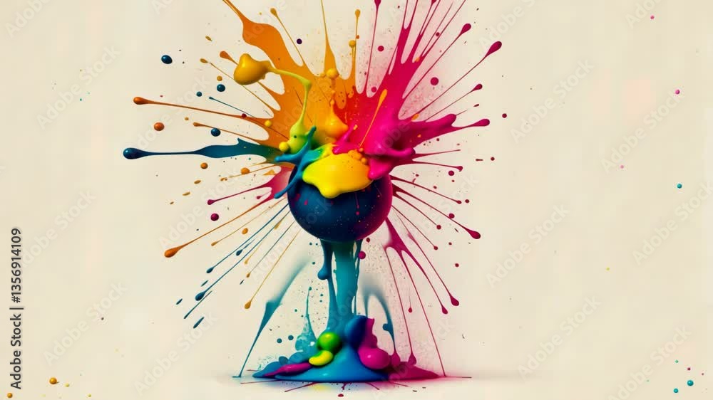 Poster a colorful splash of paint on a white background