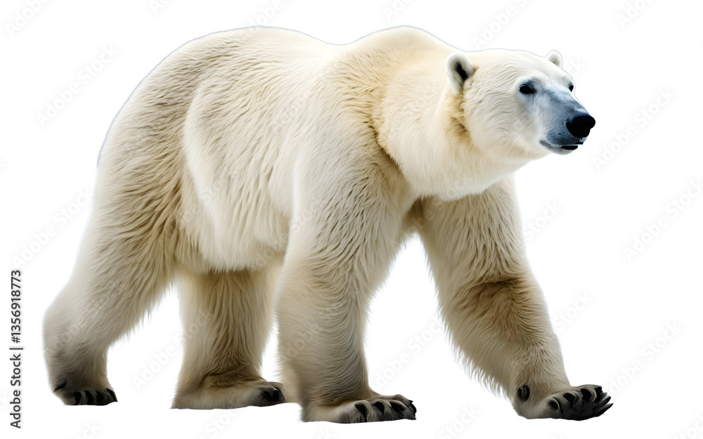 Poster polar bear isolated on a empty plain background