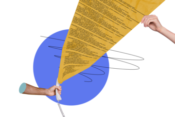 Trend artwork composite sketch image 3D photo collage of huge hand hold landline phone with it computer technology code appear from it