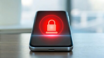 A smartphone screen showcases a holographic display highlighting a fraud-related theme.