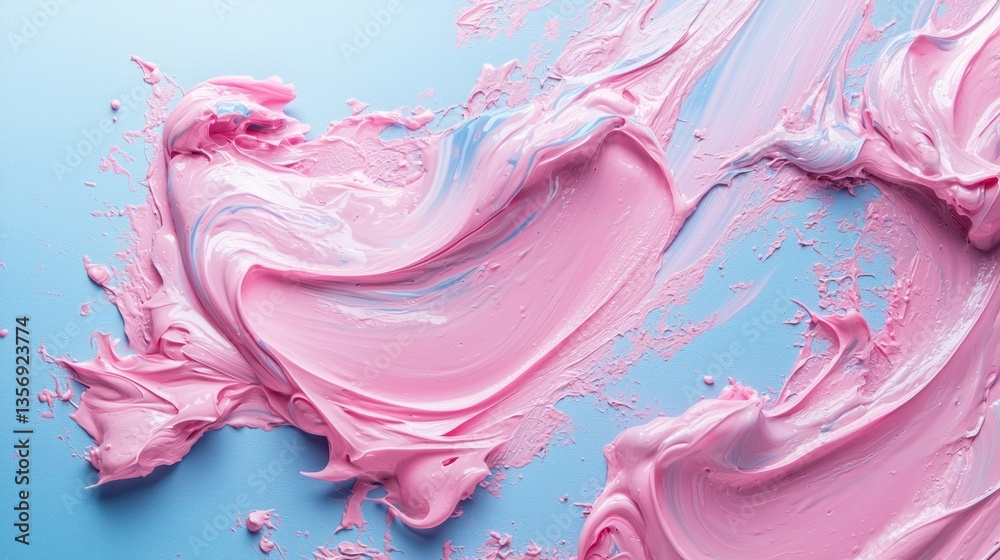 Poster soft, creamy textures swirl together in shades of pink and blue, creating a mesmerizing pattern agai