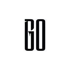 GO monogram logo design letter text name symbol monochrome logotype alphabet character simple logo