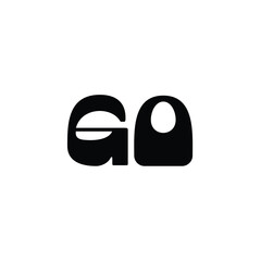 GO monogram logo design letter text name symbol monochrome logotype alphabet character simple logo