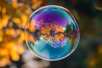soap bubbles in the air