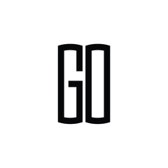 GO monogram logo design letter text name symbol monochrome logotype alphabet character simple logo