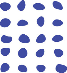 Collection of paint liquid blue speech blotch spot irregular vector form isolated on transparent background, random cube drops simple elements, organic amoeba blob shape in modern style fluid dynamic
