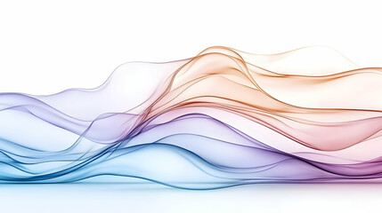 Obraz premium Abstract colorful translucent waves flowing smoothly on white background