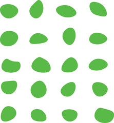 Collection of paint liquid green speech blotch spot irregular vector form isolated on transparent background, random cube drops simple elements, organic amoeba blob shape in modern style fluid dynamic