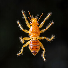 Close-up of a flea's legs jumping, insect adaptation