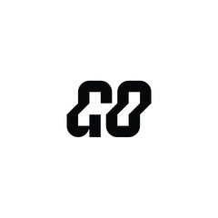 GO monogram logo design letter text name symbol monochrome logotype alphabet character simple logo