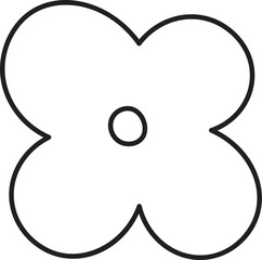 Simple Four-Petal Flower Outline