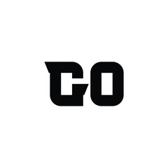GO monogram logo design letter text name symbol monochrome logotype alphabet character simple logo
