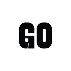 GO monogram logo design letter text name symbol monochrome logotype alphabet character simple logo