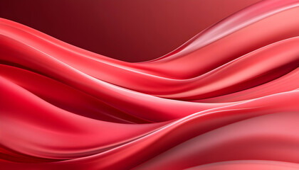 Abstract red flowing waves, elegant curves, dynamic, smooth, soft light