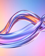 Abstract swirling pastel-colored glass shapes