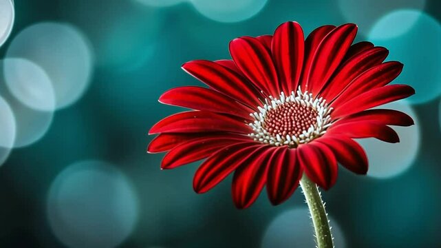 Red gerbera daisy bokeh background floral design