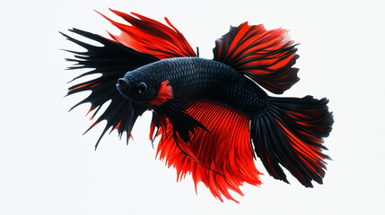 Fototapeta premium Betta fish with colorful fins, Betta fish with shimmering fins, Betta fish with spread fins, Betta fish fin illusion, Betta fish fins with shimmering, Betta fish with shimmering fins