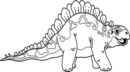 Hand drawn dinosaur doodle outline illustration