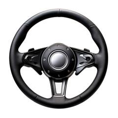 Steering wheel on transparent background