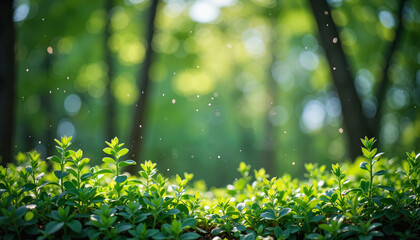 Obraz premium Enchanted thyme garden with glowing leaves, magical serenity